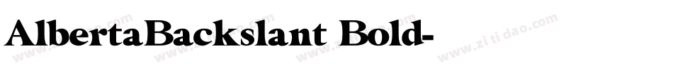 AlbertaBackslant Bold字体转换